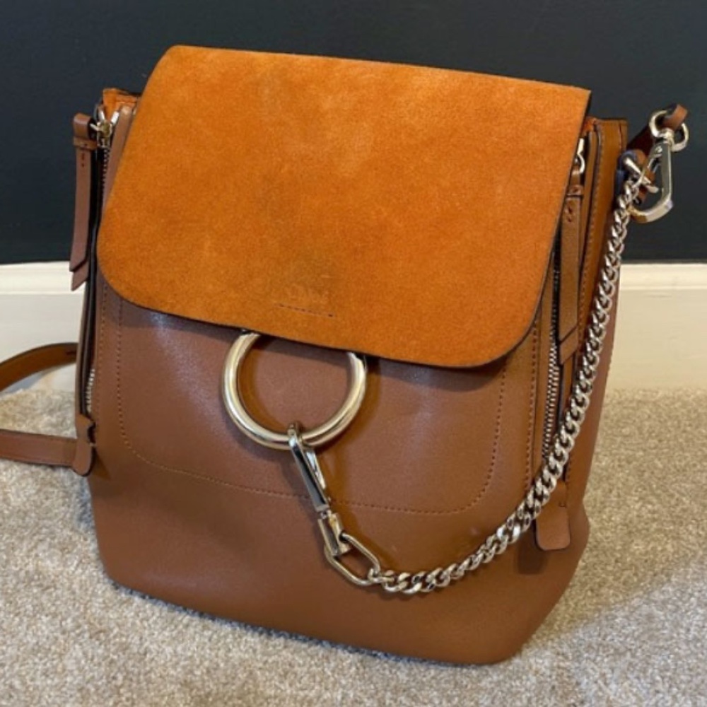 Authentic Chloe Faye Backpack Suede and Leather